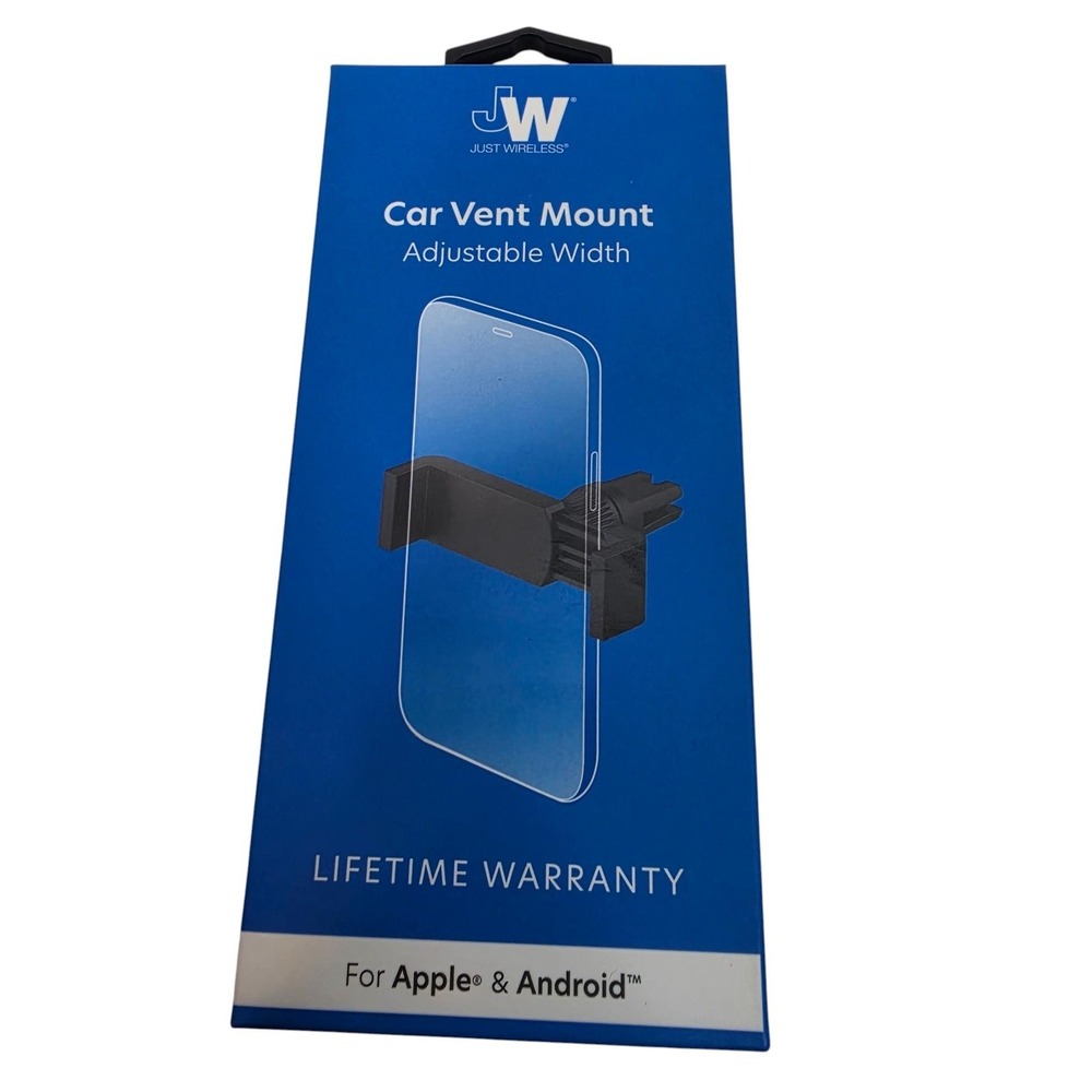 Just Wireless Car Vent Mount Adjustable Phone Holder Black Apple Android Clip